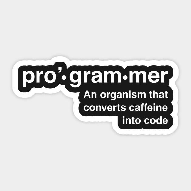 Definition of programmer Sticker by Lazarino